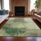 Homeroots 8' X 10' Artichoke Green And Ivory Abstract Washable Indoor Outdoor Area Rug 632020 - alternate 7
