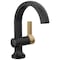 Delta Albion Single Handle Bathroom Faucet Matte Black / Champagne Bronze 15855LF-GZ - alternate 1
