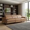 Homeroots 103" Chestnut Top Grain Leather Reclining Metal USB Sofa 720330 - alternate 8