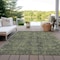 Homeroots 8' X 10' Moss Green and Gray Oriental Washable Non Skid Indoor Outdoor Area Rug 563814 - alternate 7