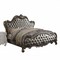 Homeroots 73" X 99" X 72" Silver Pu Antique Platinum Upholstery Poly Resin Queen Bed 348199 - alternate 1