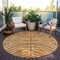 Homeroots 8' Copper And Tan Round Animal Print Washable Indoor Outdoor Area Rug 600644 - alternate 9