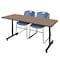 Regency Kobe T-Base Training Seminar Table W/ 2 Zeng Stack Chairs, 60 in W, 24 in L, Noble Oak MKTRCT6024NO44BE - alternate 1