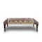 Homeroots 47in Beige Brown and Rust and Black Jute and Wool Blend Upholstered Southwest Distressed Bench 483750 - alternate 1