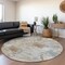 Homeroots 8' Midnight Ivory And Coffee Round Abstract Washable Indoor Outdoor Area Rug 643597 - alternate 6