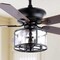 Jonathan Y Braxton 52" 4-Light Farmhouse Industrial Iron Drum Shade LED Ceiling Fan With Remote, Black/Clear JYL9620A - alternate 13