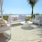Homeroots 8' Artichoke Green And Ivory Round Floral Washable Indoor Outdoor Area Rug 594601 - alternate 7
