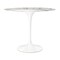 Homeroots 32" White Rounded Marble And Metal Pedestal Base Dining Table 520849 - alternate 9