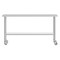 Flash Furniture Reese 24x72 Portable Work Table, SS Top Shelf, Galvanized Steel Undershelf, 4 Casters w/2 Locking NH-WT-2472-CAS-GG - alternate 6