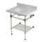 Kingston Brass 30-Inch Carrara Marble Console Sink with Acrylic Legs and Shelf, 8-Inch, 3-Hole KVPB30MASQB8 - alternate 1