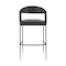 Homeroots 30" Black Faux Leather and Iron Low Back Bar Height Bar Chair 569189 - alternate 8