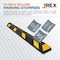 Jrex Safety 72 in Rubber Parking Block Curb Stop, Yellow Reflective Strip, Half Pallet 24 PBSY-JR-6-HP24 - alternate 5