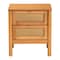 Baxton Studio Jenn Golden Brown Wood Japandi 2-Drawer Nightstand with Distressed-Finished Rattan 253-13946-ZORO - alternate 10