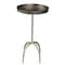 Homeroots 23" Brass Distressed Iron Round Pedestal Tray Top End Table 605363 - alternate 9