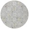 Homeroots 8' Gray Ivory And Brown Round Floral Washable Indoor Outdoor Area Rug 595957 - alternate 5