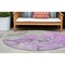 Homeroots 8' Round Purple Round Abstract Washable Non Skid Indoor Outdoor Area Rug 559191 - alternate 1