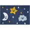 Homeroots 32" White Blue And Yellow Cotton Clouds and Stars Youthful Bath Rug 634898 - alternate 1