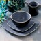 Gibson Soho Lounge 16 Piece Square Stoneware Dinnerware Set in Matte Blue and Black 120181.16R - alternate 7