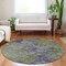 Homeroots 8' Olive Green And Dark Purple Round Abstract Washable Indoor Outdoor Area Rug 609363 - alternate 9