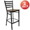 Flash Furniture Black Ladder Stool-Mah Seat, PK2 2-XU-DG697BLAD-BAR-MAHW-GG - alternate 8