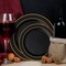 Smarty Had A Party Black with Gold Edge Rim Plastic Dinnerware Value Set (120 Dinner Plates + 120 Salad Plates), 240PK 110BGVP-CASE - alternate 10