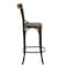 Homeroots 30" Brown and Black Solid Wood and Metal Counter Height Bar Chair 522386 - alternate 9