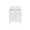 James Martin Vanities Brittany 30" Single Vanity in Bright White, w/ 3 CM Siberian Silestone Top 655-V30-BW-3SFR - alternate 6