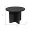 Homeroots 48" Deep Taupe Rounded Solid Wood Pedestal Base Dining Table 488599 - alternate 6