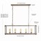 Jonathan Y Magnolia 36" 5-Light Linear Adjustable Iron Rustic Farmhouse LED Pendant, Brown JYL7477A - alternate 16
