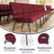 Flash Furniture Crimson Fabric Church Chair, PK4 4-FD-CH0221-4-SV-RED-GG - alternate 10