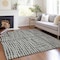 Homeroots 10' X 14' Black Gray And Ivory Striped Washable Indoor Outdoor Area Rug 583407 - alternate 8
