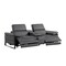 Homeroots 90in Dark Gray and Black Italian Leather Power Reclining Loveseat With Storage 720565 - alternate 10