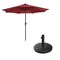 Villacera 9-Foot  LED Outdoor Patio Umbrella with Solar Lights with Base, Red 83-OUT5423B - alternate 1
