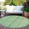 Homeroots 8' Aqua Beige And Teal Blue Round Striped Washable Indoor Outdoor Area Rug 616402 - alternate 7