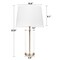 Homeroots 23" Clear Metal Cylinder USB Table Lamp With White Empire Shade 548265 - alternate 6