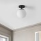 Jonathan Y Marcel Bistro 7.75" 1-Light Bohemian Farmhouse Iron/Frosted Glass LED Semi Flush Mount, Black/White JYL7499C - alternate 11