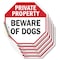 Signmission Private Property Beware of Dogs, 6 inch X 6 inch, Vinyl Decal, 5PK OC-D-5PACK-6-138 - alternate 1