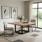 Homeroots 60" Natural and Black Solid Wood And Iron Frame Base Square Dining Table 563917 - alternate 14