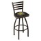 Holland Bar Stool Co 36" Blk Wrinkle Wichita State Swivel Bar Stool, Ladder Back L01436WichSt - alternate 1