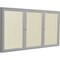 Ghent Enclosed Bulletin Board, 3 Door, Vinyl, 4 ft H x 6 ft W, Ivory PA34872VX-185 - alternate 1