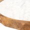 Homeroots 15" Brown And White Marble And Solid Wood Round Cheese Board 574112 - alternate 11