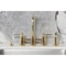 Kingston Brass Bridge Kitchen Faucet with Brass Sprayer, Polished Brass KS8282DLBS - alternate 6