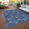 Homeroots 3' X 5' Navy Blue And Ivory Geometric Washable Indoor Outdoor Area Rug 614089 - alternate 8