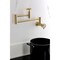 Kingston Brass Wall Mount Pot Filler Faucet with Knurled Handle, Brushed Brass KS8107RKX - alternate 6