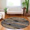 Homeroots 8' Black Gold And Brown Round Striped Washable Indoor Outdoor Area Rug 616642 - alternate 8