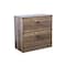 Homeroots 30" Oak Wood Two Drawers Filing Cabinet 568314 - alternate 9