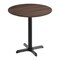 Flash Furniture 31.25" Round Tabletop, Seamless Surface Technology, Dark Brown with 22x22 Black Table Height X-Base ST-RD31-WBR-T2222-GG - alternate 1
