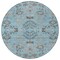 Homeroots 8' Sky Blue Gray And Charcoal Round Floral Washable Indoor Outdoor Area Rug 605487 - alternate 8