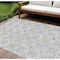 Homeroots 8' X 10' Silver Gray And Gold Floral Washable Indoor Outdoor Area Rug 595988 - alternate 1