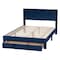 Baxton Studio Elora Modern Navy Blue Pleated Velvet Queen Size Storage Bed 255-13783-ZORO - alternate 9